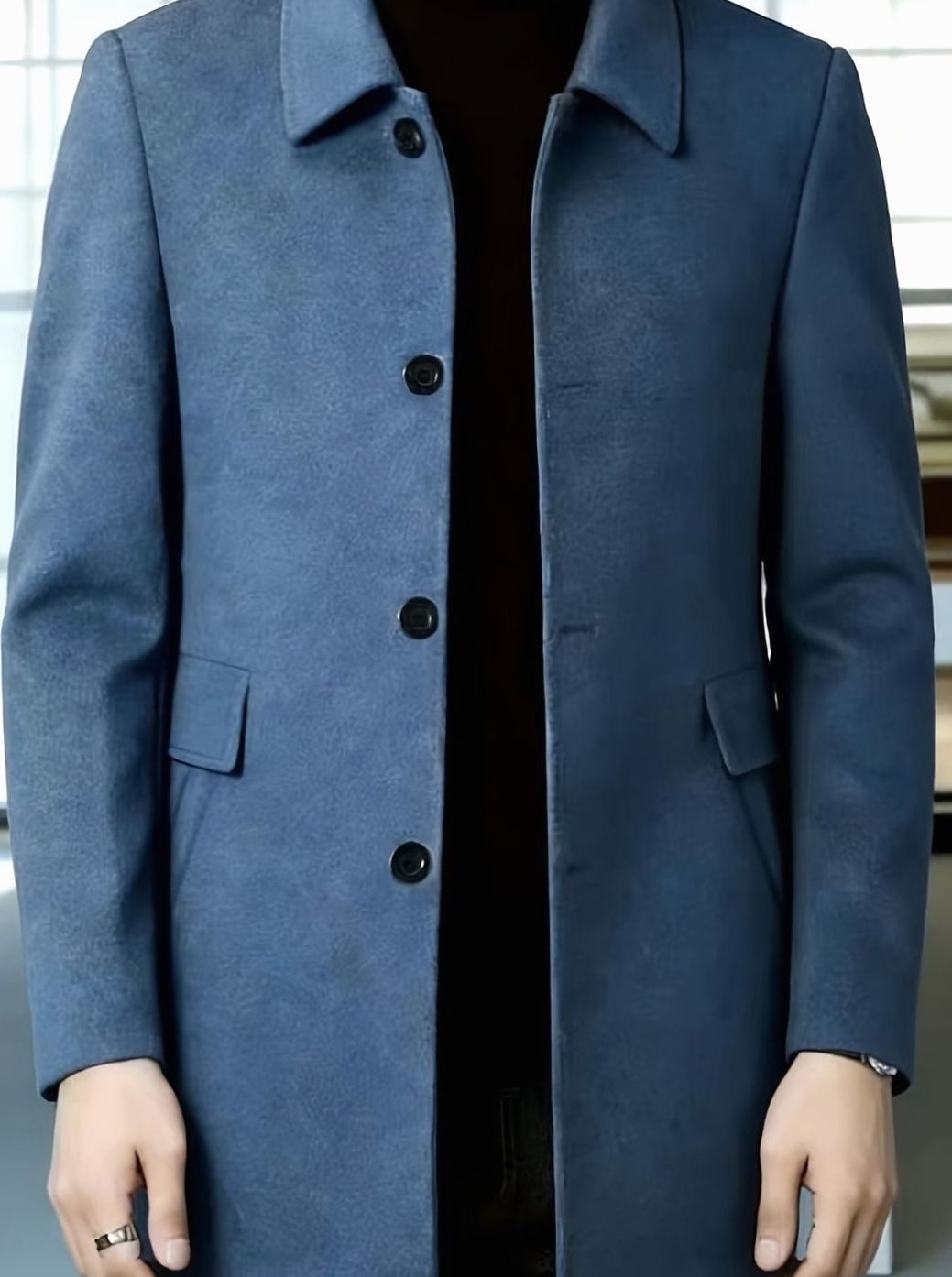 WISEMERE™ | Single-Breasted Wool Overcoat with Classic Collar