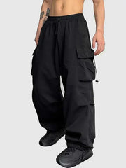 WISEMERE™ | Wide-Leg Cargo Pants with Elastic Waist and Toggle Cuffs