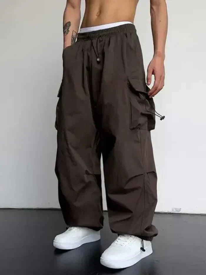 WISEMERE™ | Wide-Leg Cargo Pants with Elastic Waist and Toggle Cuffs