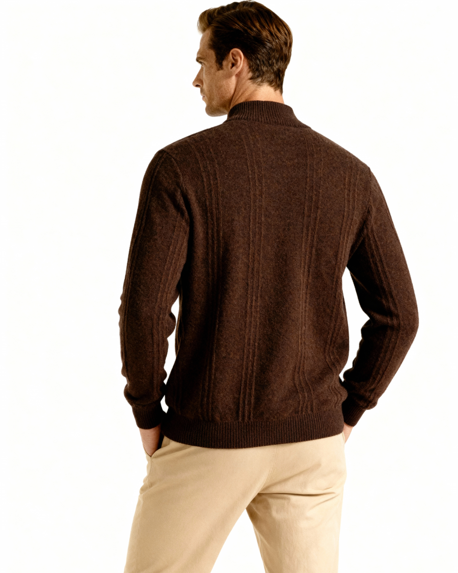 WISEMERE | CASHMERE RIBBED HALF ZIP
