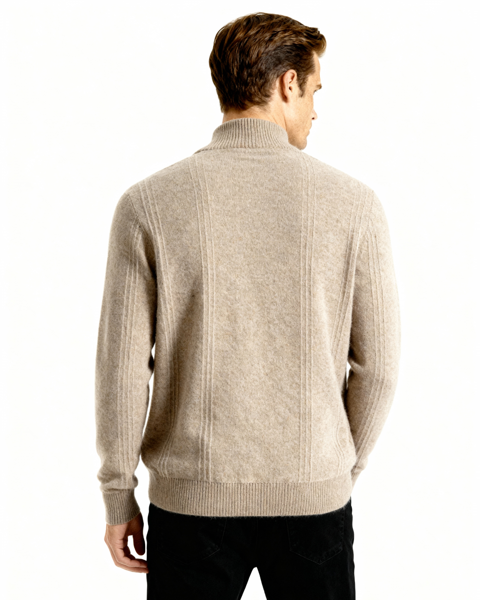 WISEMERE | CASHMERE RIBBED HALF ZIP