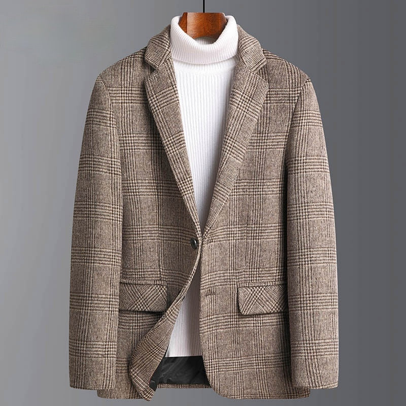 WISEMERE™ | Men's Wool-Blend Check Coat