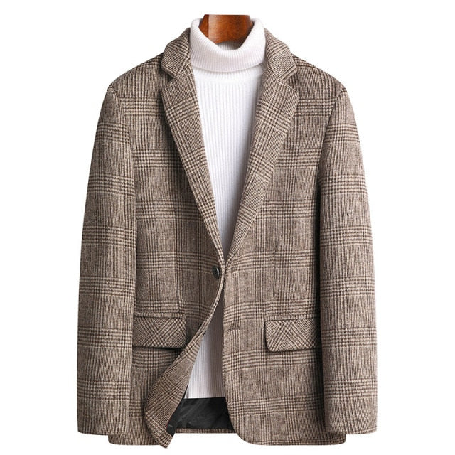 WISEMERE™ | Men's Wool-Blend Check Coat