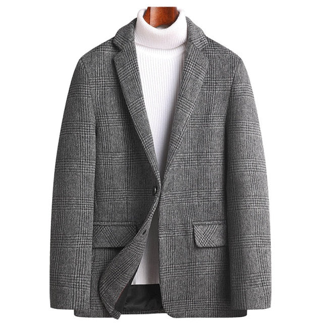 WISEMERE™ | Men's Wool-Blend Check Coat