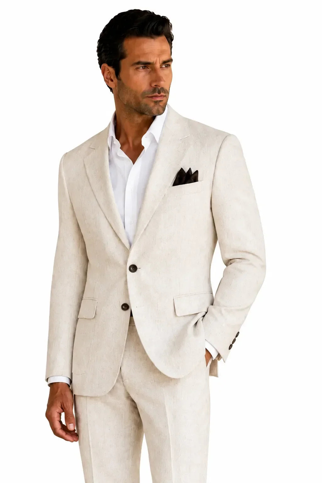 WISEMERE™ | Men's Refined Linen 2-Piece Suit for Spring Weddings