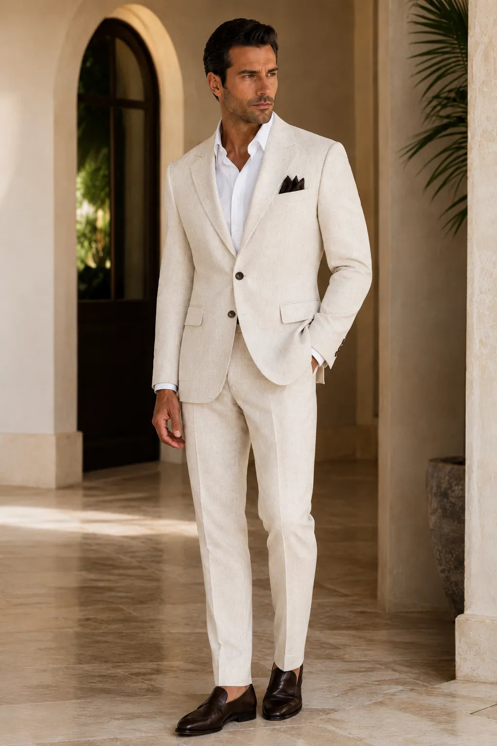 WISEMERE™ | Men's Refined Linen 2-Piece Suit for Spring Weddings