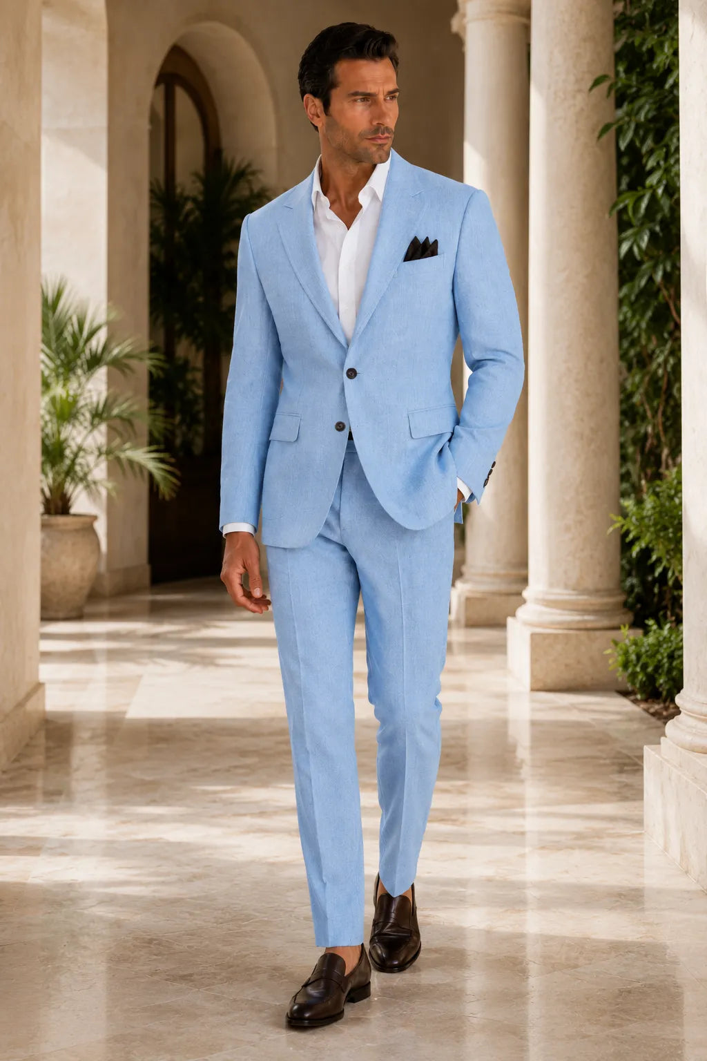 WISEMERE™ | Men's Refined Linen 2-Piece Suit for Spring Weddings