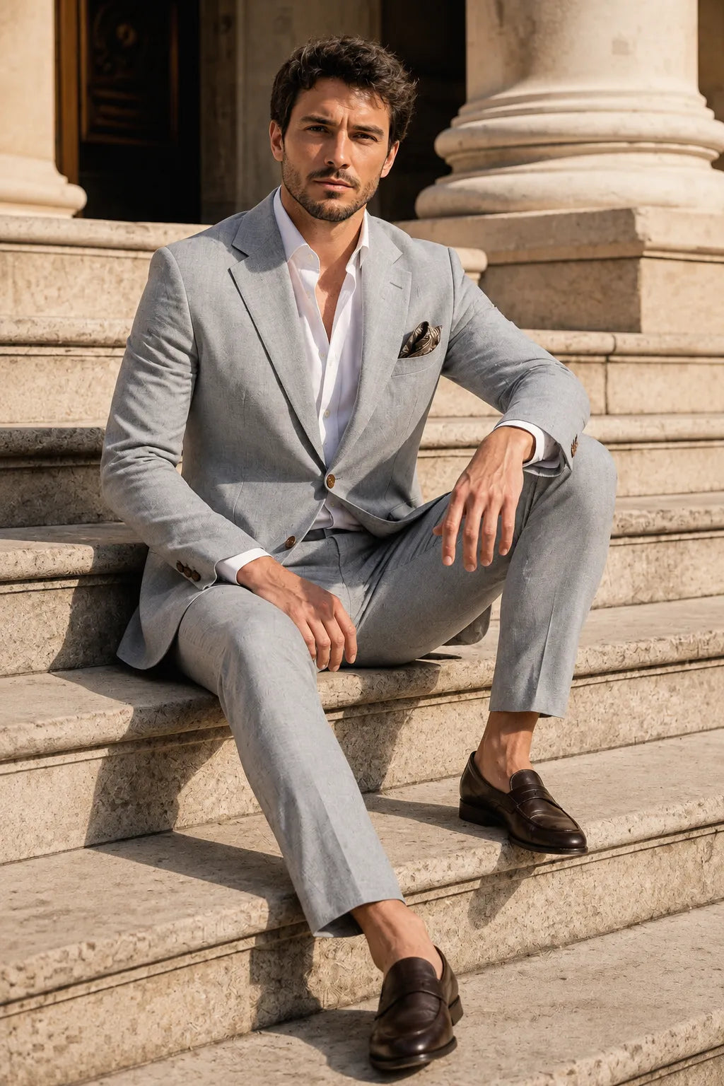 WISEMERE™ | Men's Refined Linen 2-Piece Suit for Spring Weddings