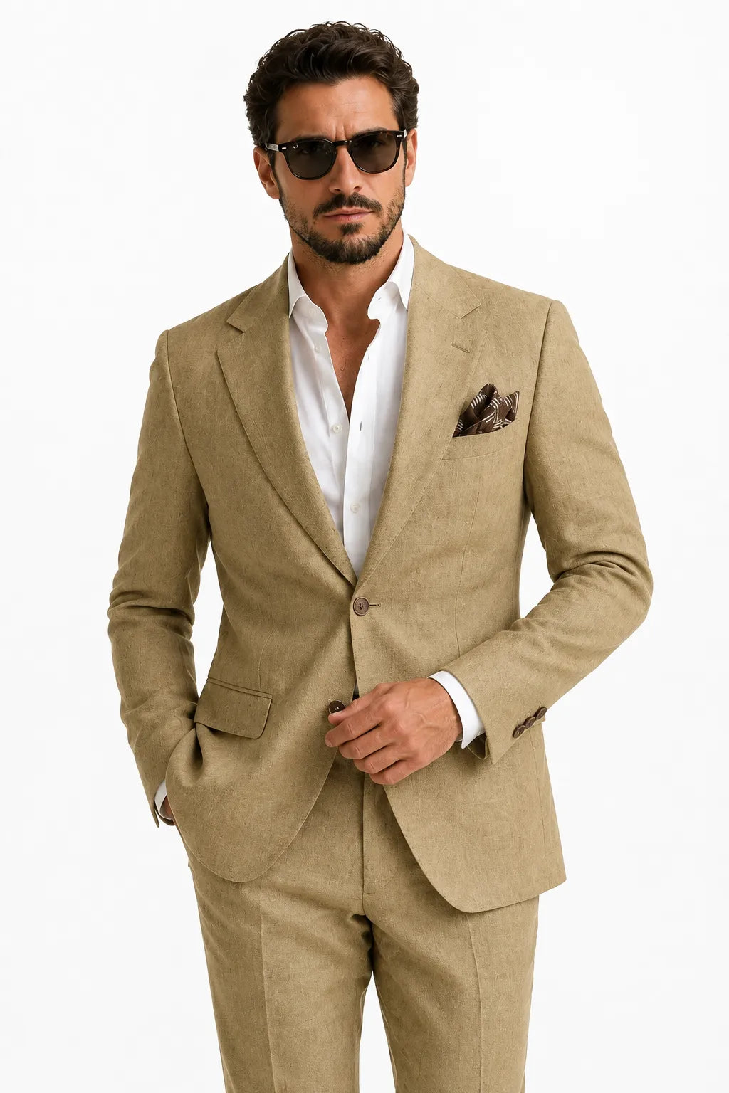 WISEMERE™ | Men's Refined Linen 2-Piece Suit for Spring Weddings