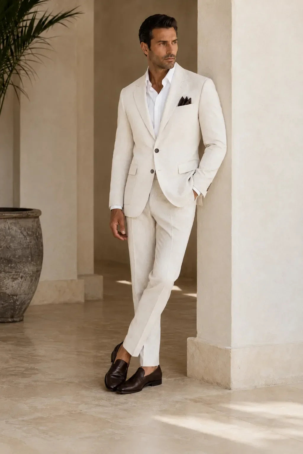 WISEMERE™ | Men's Refined Linen 2-Piece Suit for Spring Weddings