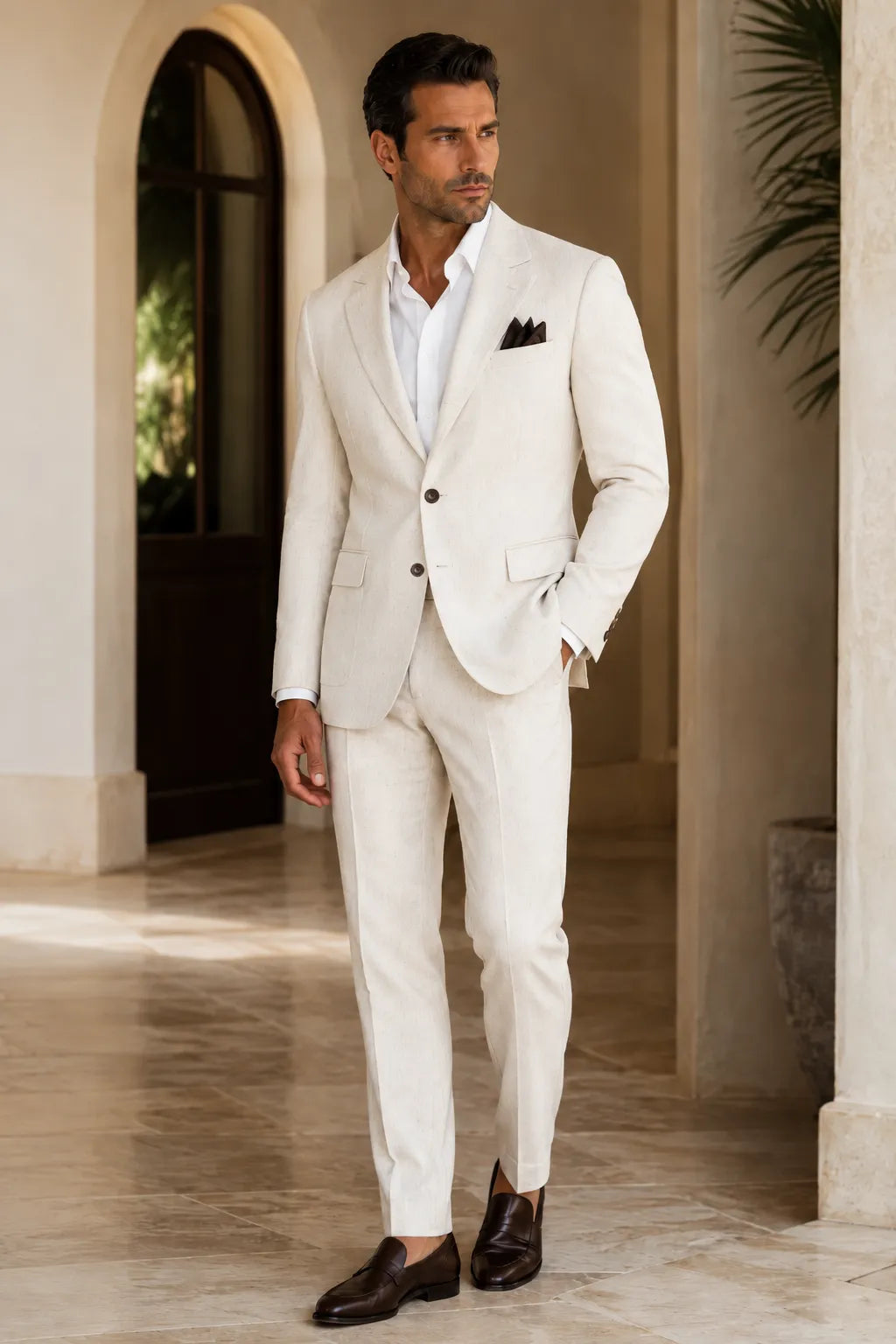 WISEMERE™ | Men's Refined Linen 2-Piece Suit for Spring Weddings