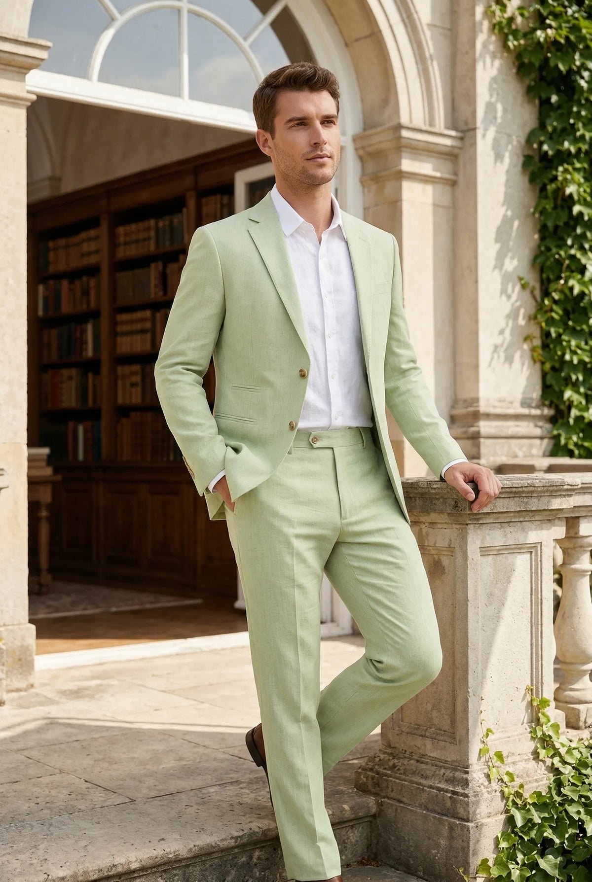 WISEMERE™ | Men's Classic Light Green 2-Piece Suit