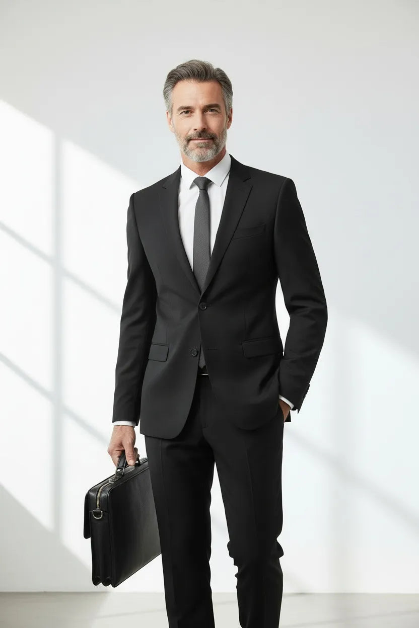 WISEMERE™ | Men's Office-Style Two-Button Two-Piece Suit