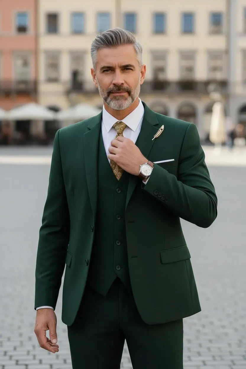WISEMERE™ | Men's Valentino Modern-Fit 3-Piece Suit
