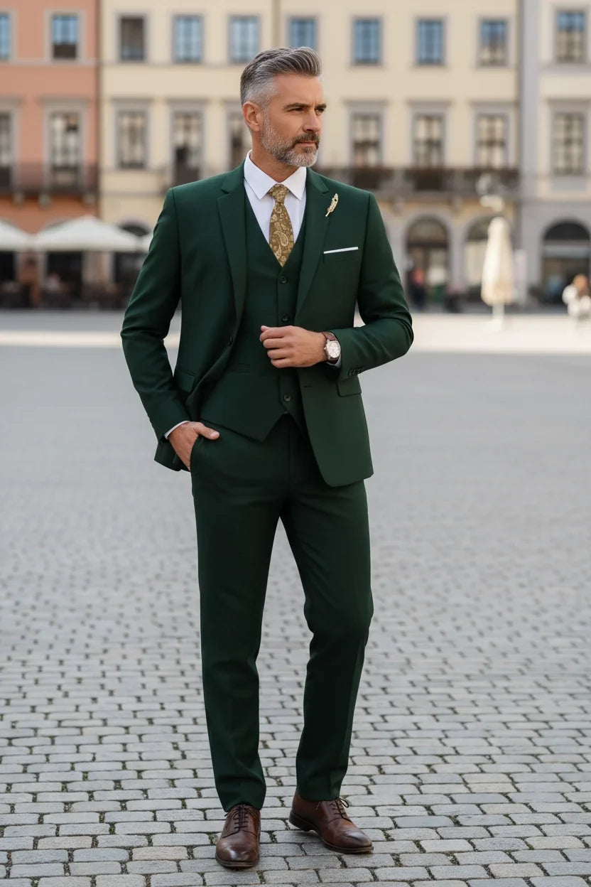 WISEMERE™ | Men's Valentino Modern-Fit 3-Piece Suit