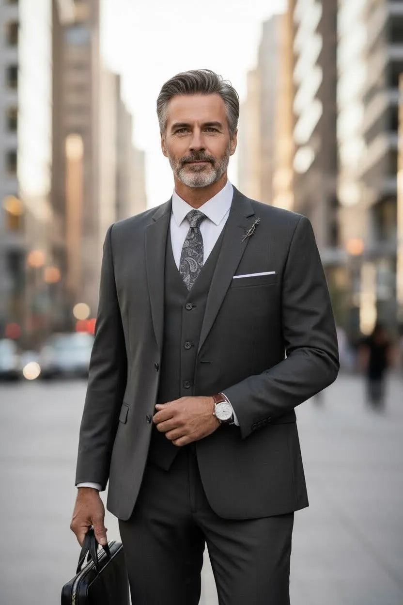WISEMERE™ | Men's Valentino Modern-Fit 3-Piece Suit