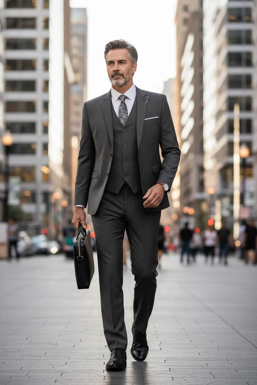 WISEMERE™ | Men's Valentino Modern-Fit 3-Piece Suit