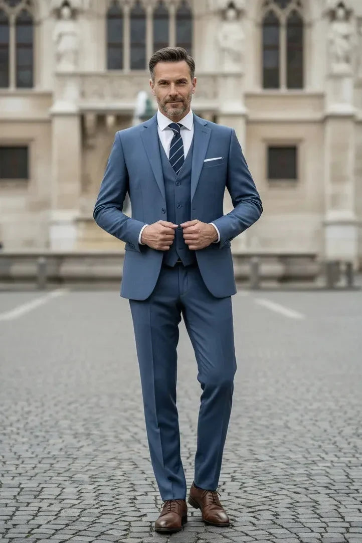 WISEMERE™ | Men's Valentino Modern-Fit 3-Piece Suit