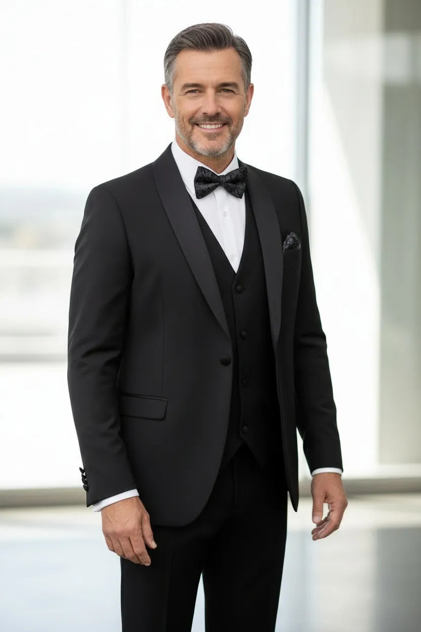 WISEMERE™ | Men's Modern Shawl Collar 3-Piece Suit