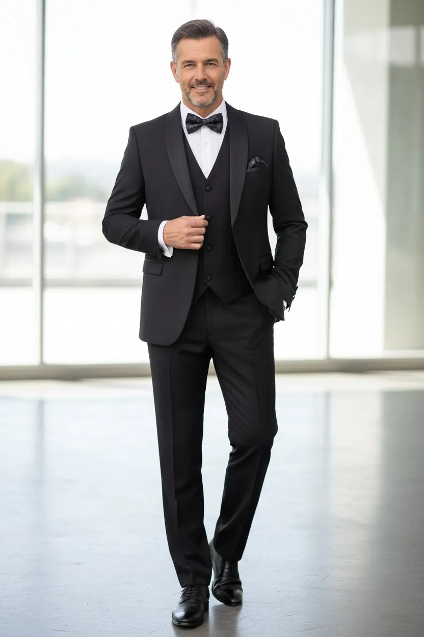 WISEMERE™ | Men's Modern Shawl Collar 3-Piece Suit