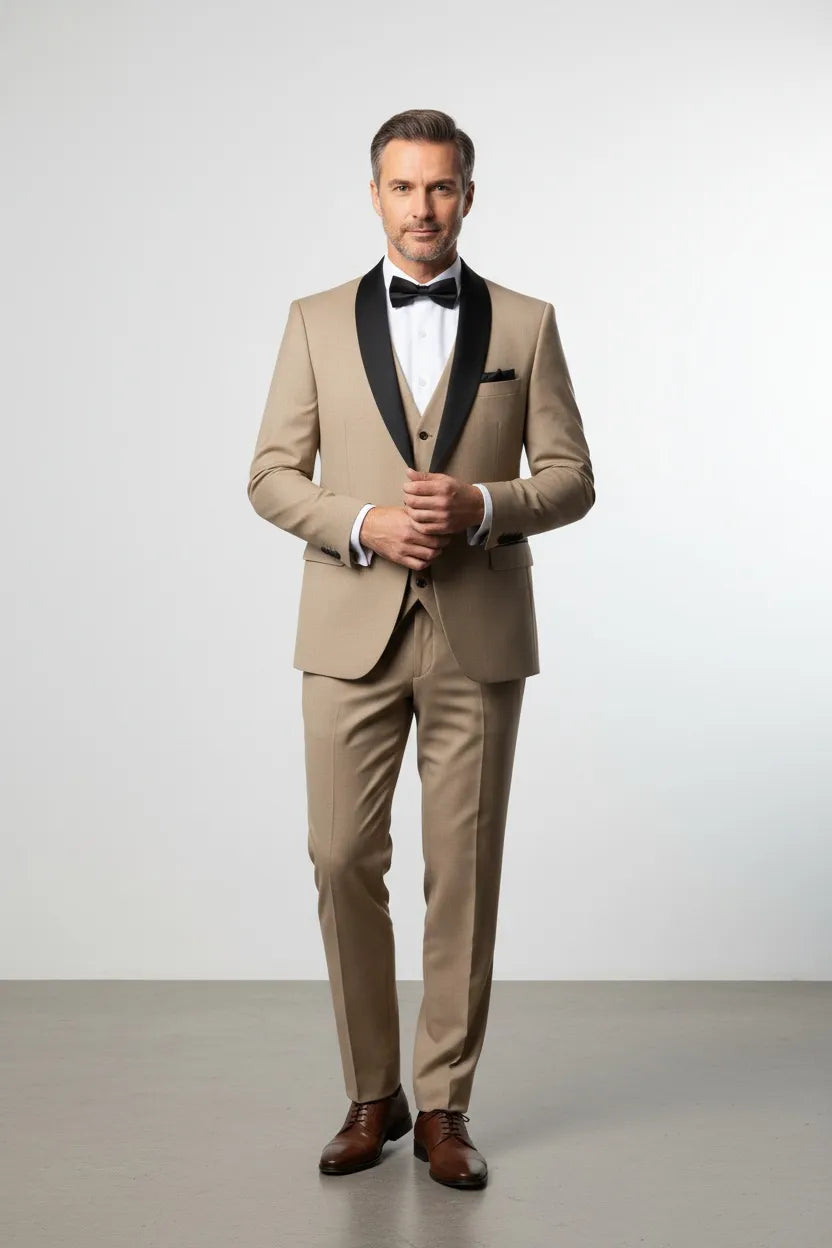 WISEMERE™ | Men's Modern Shawl Collar 3-Piece Suit
