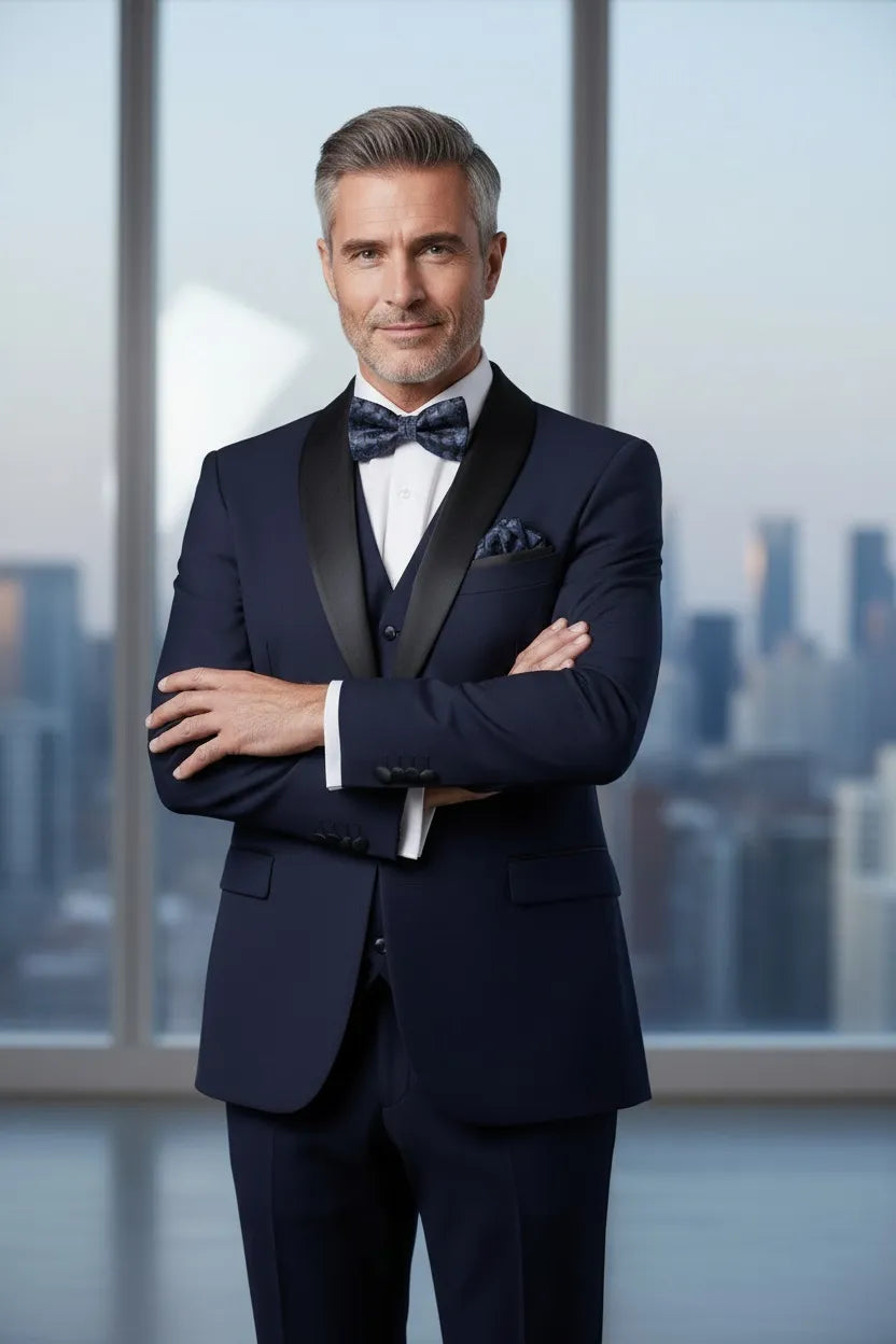 WISEMERE™ | Men's Modern Shawl Collar 3-Piece Suit
