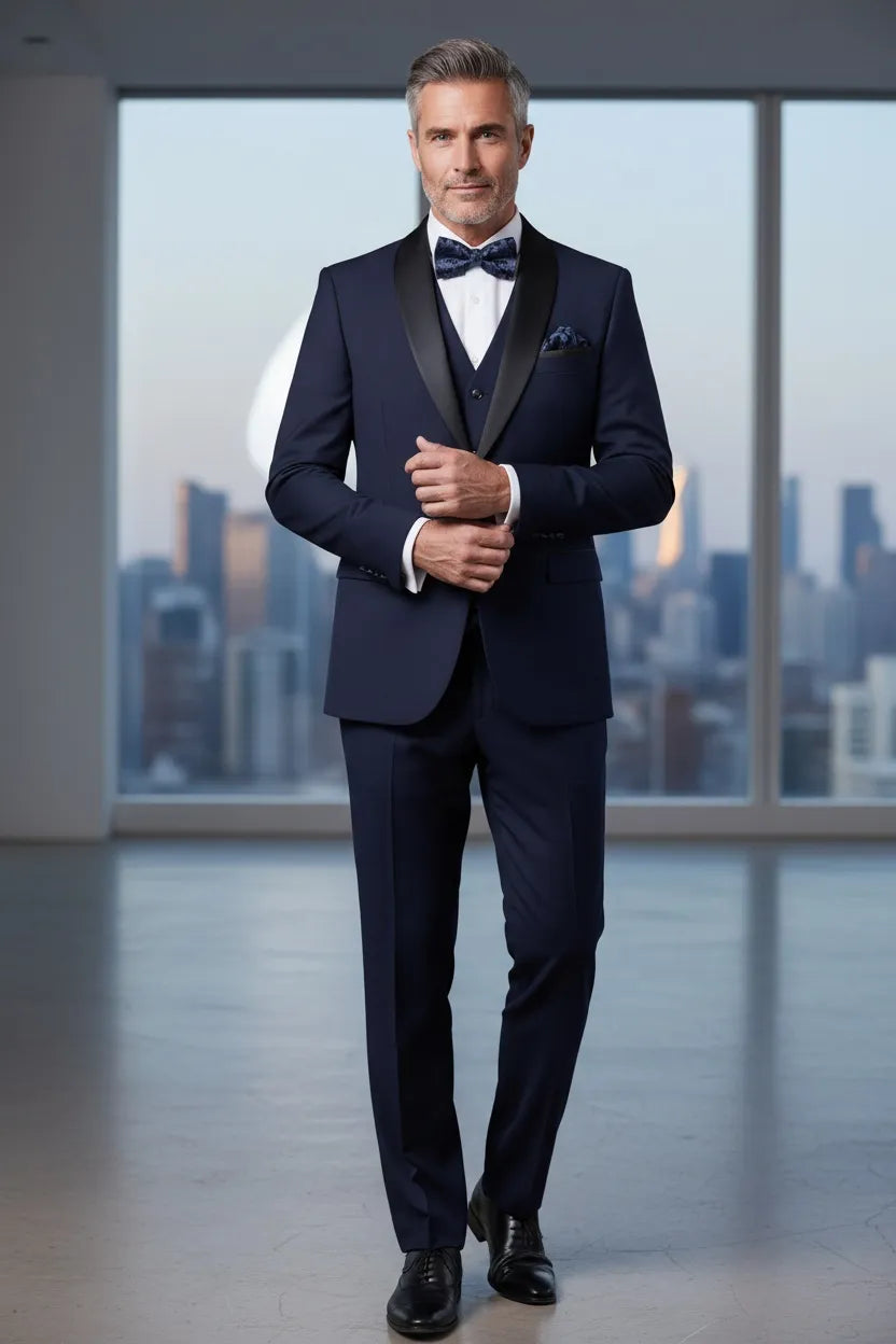 WISEMERE™ | Men's Modern Shawl Collar 3-Piece Suit
