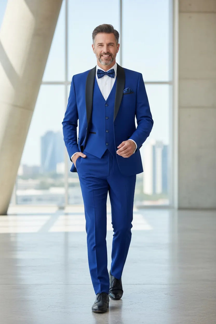 WISEMERE™ | Men's Modern Shawl Collar 3-Piece Suit