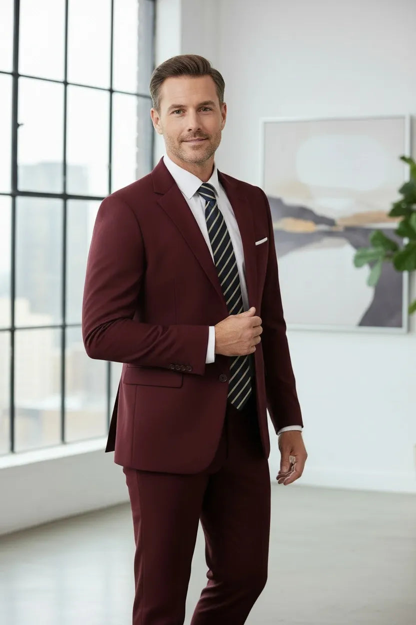 WISEMERE™ | Men's Office-Style Two-Button Two-Piece Suit
