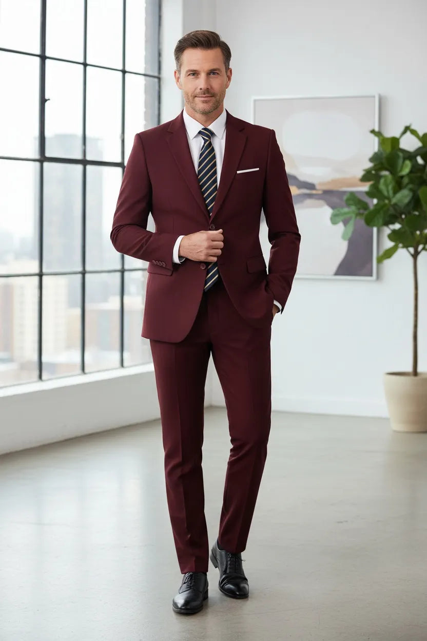 WISEMERE™ | Men's Office-Style Two-Button Two-Piece Suit