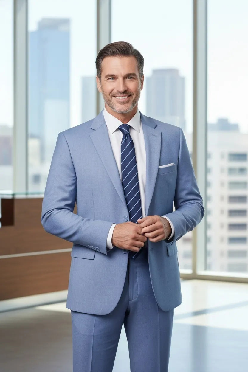 WISEMERE™ | Men's Office-Style Two-Button Two-Piece Suit