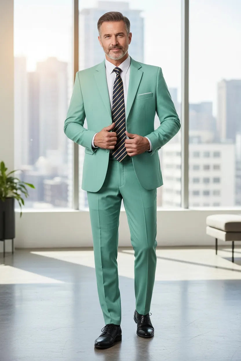 WISEMERE™ | Men's Office-Style Two-Button Two-Piece Suit