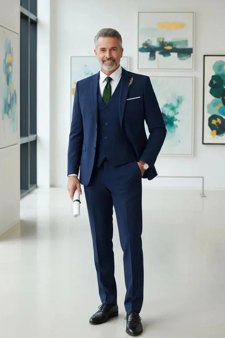 WISEMERE™ | Men's Valentino Modern-Fit 3-Piece Suit