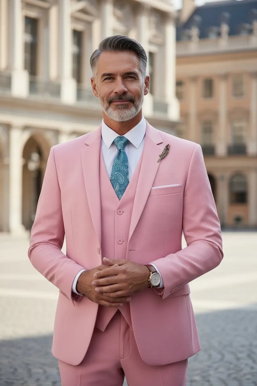 WISEMERE™ | Men's Valentino Modern-Fit 3-Piece Suit
