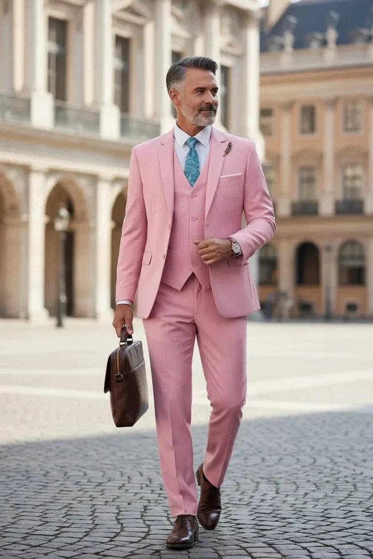 WISEMERE™ | Men's Valentino Modern-Fit 3-Piece Suit