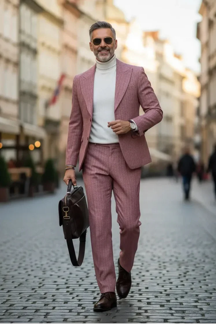 WISEMERE™ | Men's Elegant Herringbone 2-Piece Suit