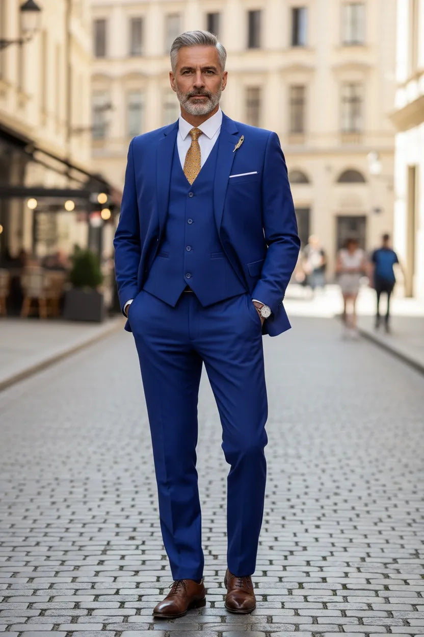 WISEMERE™ | Men's Valentino Modern-Fit 3-Piece Suit