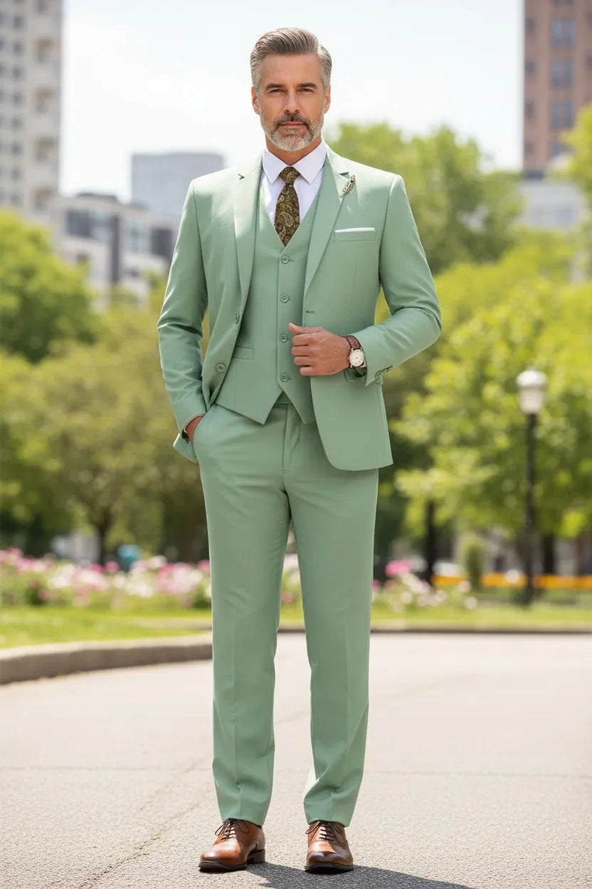 WISEMERE™ | Men's Valentino Modern-Fit 3-Piece Suit
