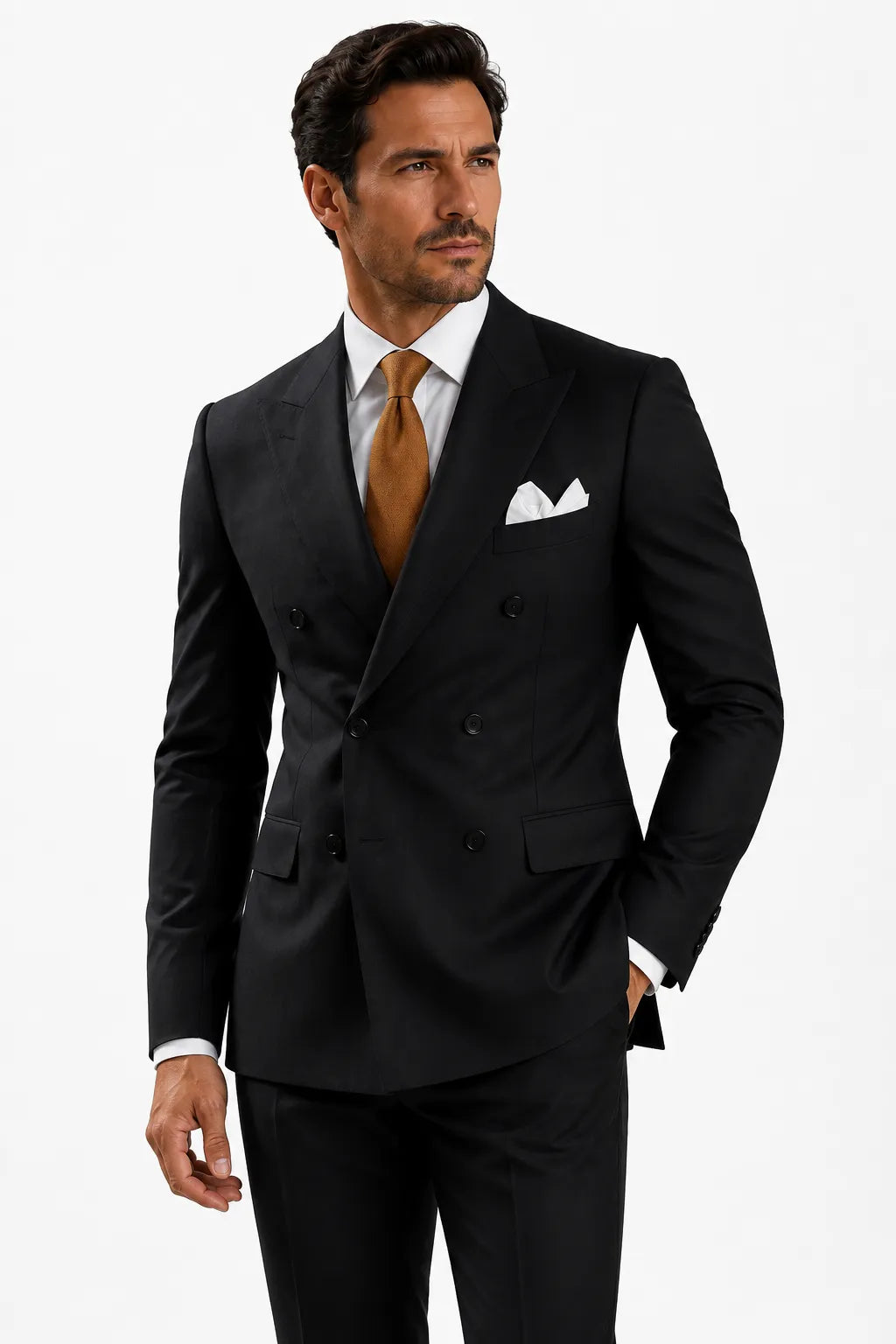 WISEMERE™ | Men's Peak Lapel Double-Breasted 2-Piece Suit