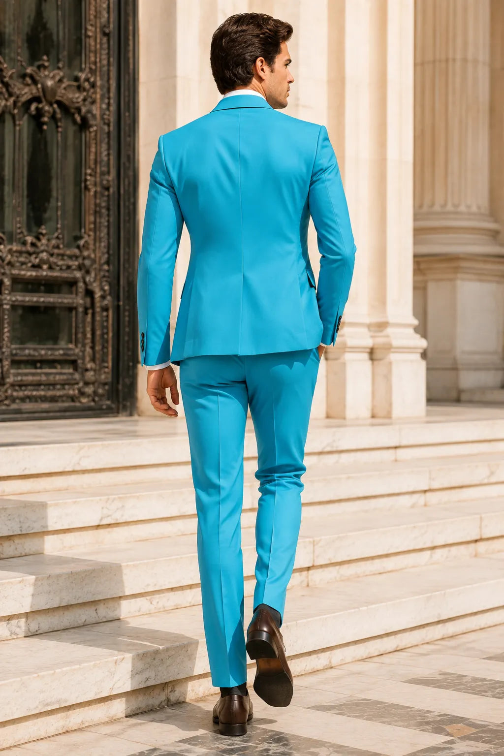 WISEMERE™ | Men's Peak Lapel Double-Breasted 2-Piece Suit