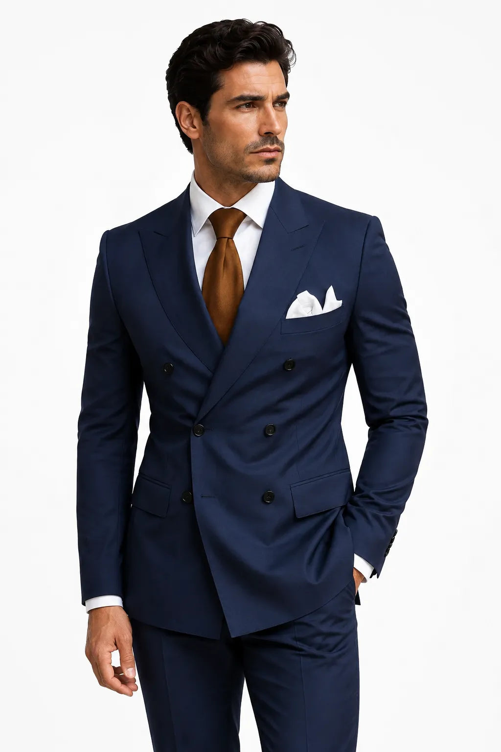 WISEMERE™ | Men's Peak Lapel Double-Breasted 2-Piece Suit