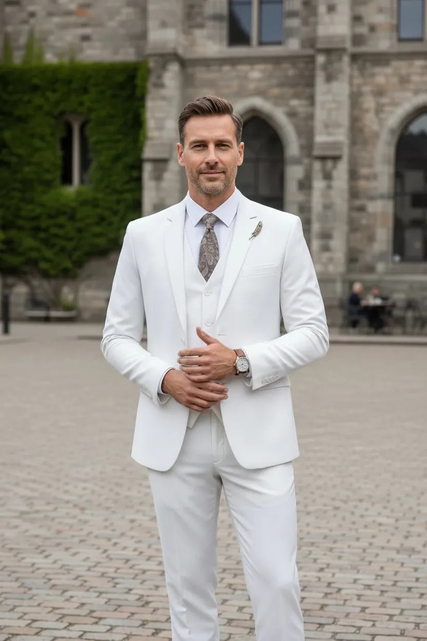 WISEMERE™ | Men's Valentino Modern-Fit 3-Piece Suit