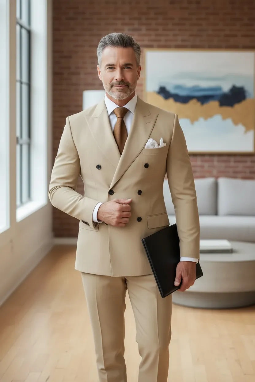 WISEMERE™ | Men's Cavendish Double-Breasted 2-Piece Suit