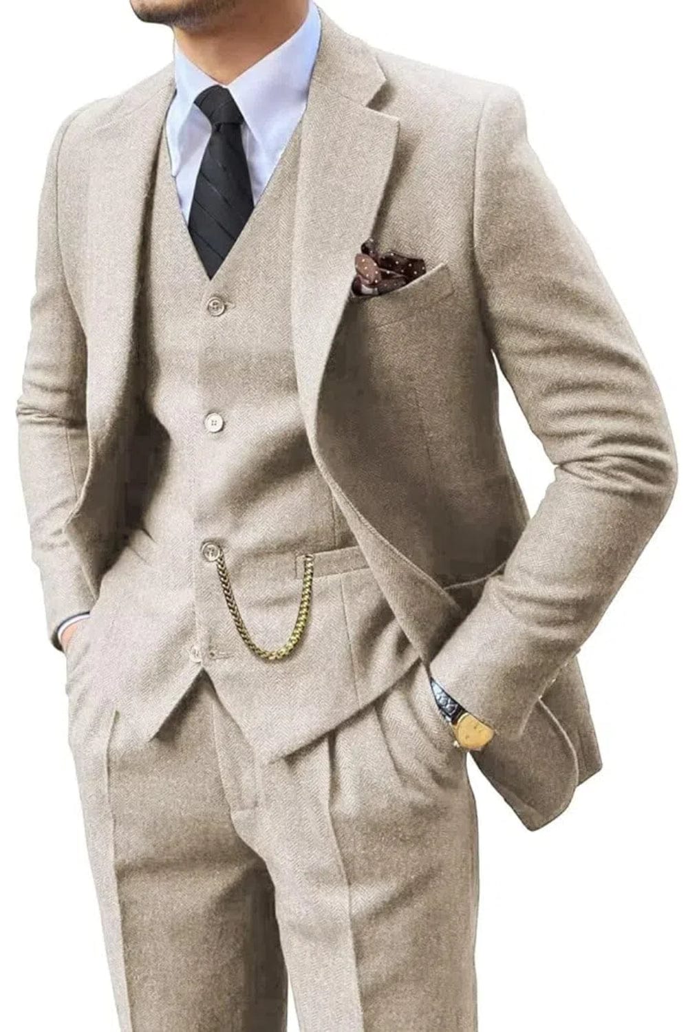 WISEMERE | HERRINGBONE SUIT FOR MEN