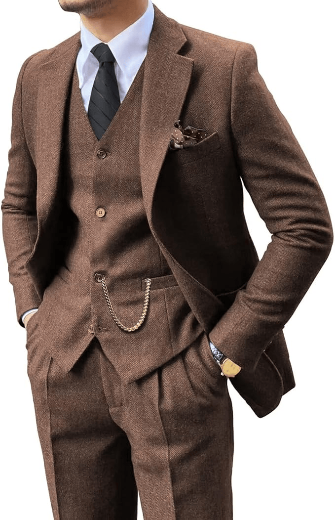 WISEMERE | HERRINGBONE SUIT FOR MEN