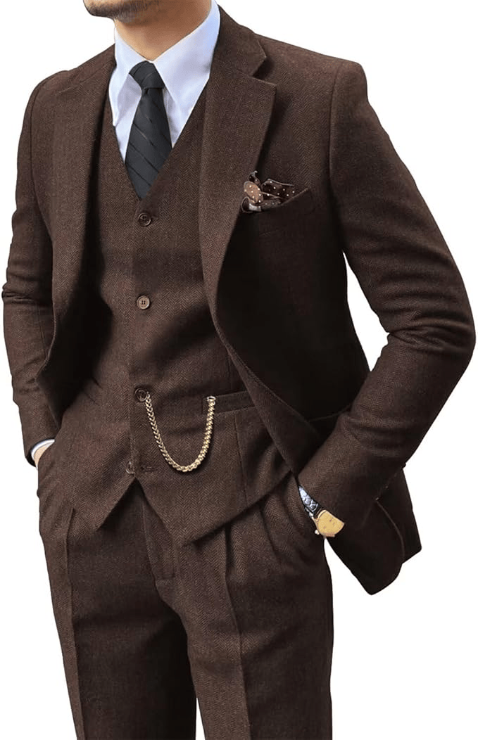 WISEMERE | HERRINGBONE SUIT FOR MEN