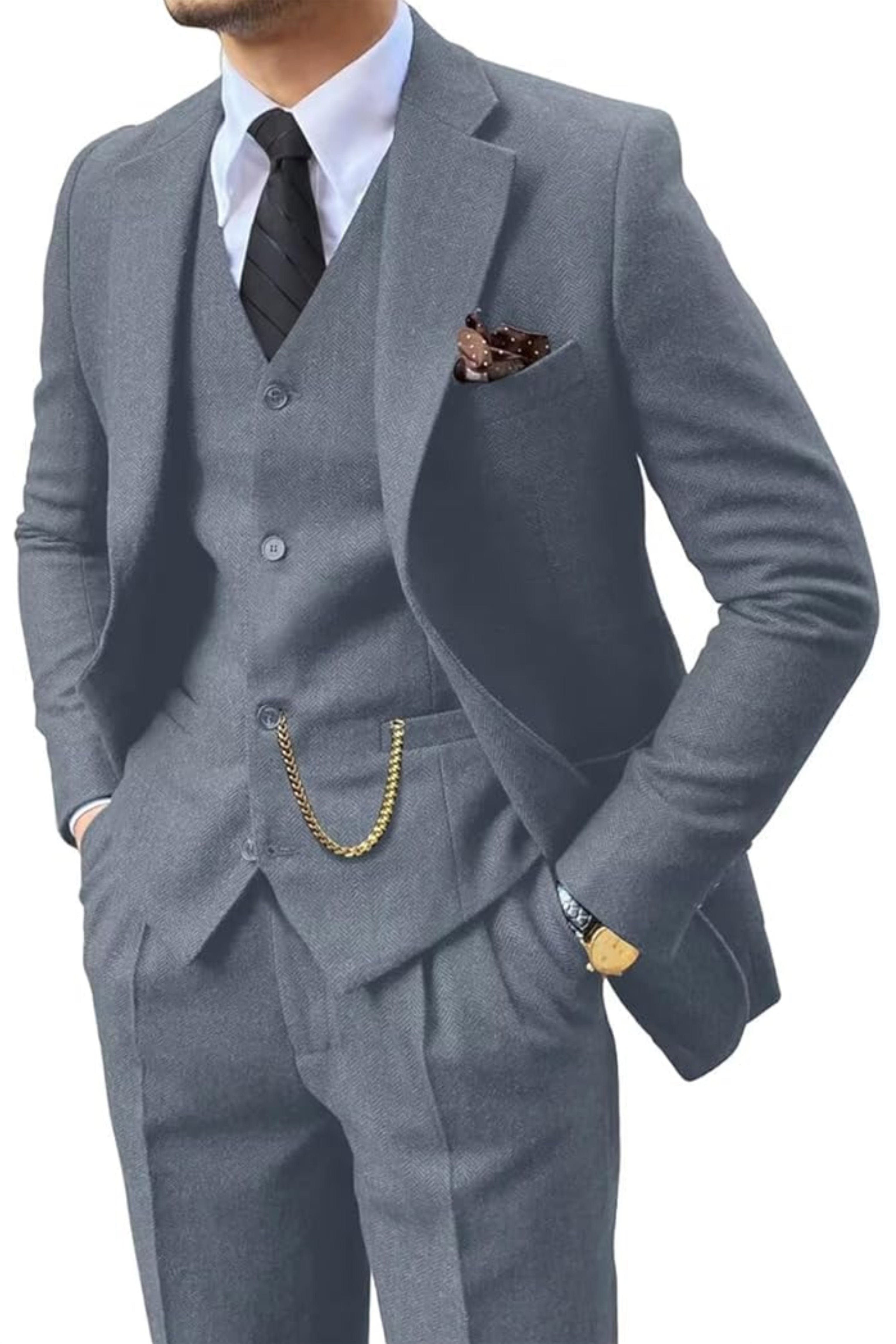 WISEMERE | HERRINGBONE SUIT FOR MEN