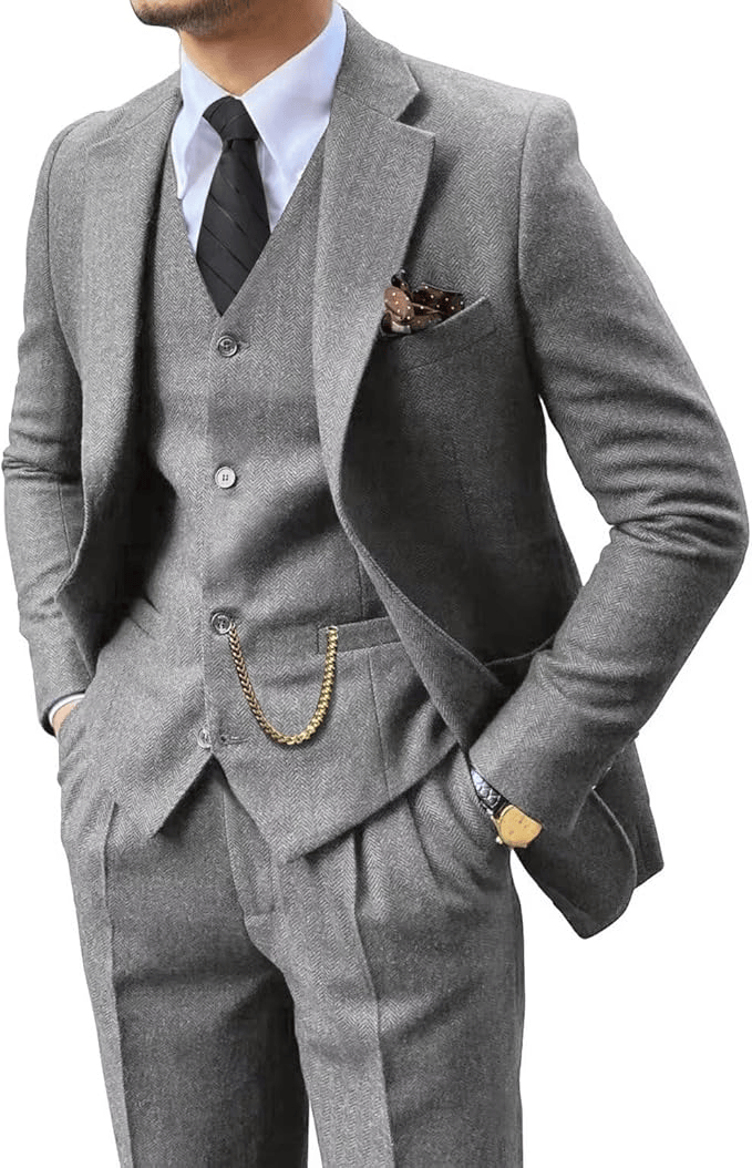WISEMERE | HERRINGBONE SUIT FOR MEN